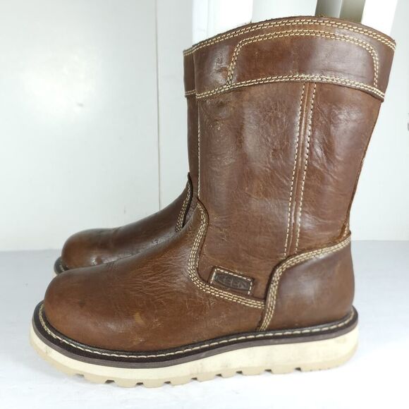 KEEN Men's Cincinnati Wellington US7D Leather Carbon Fiber Toe PullOn Work Boot - Picture 2 of 16